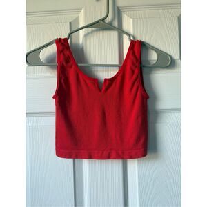 Red Cropped Tank Top Women's Medium Phillies Summer College Basic Concert